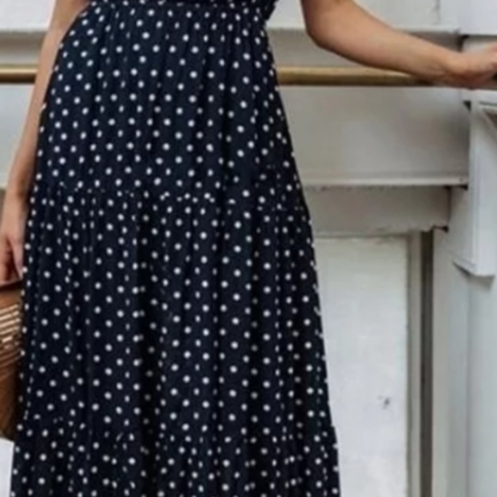Black & white polka dot maxi